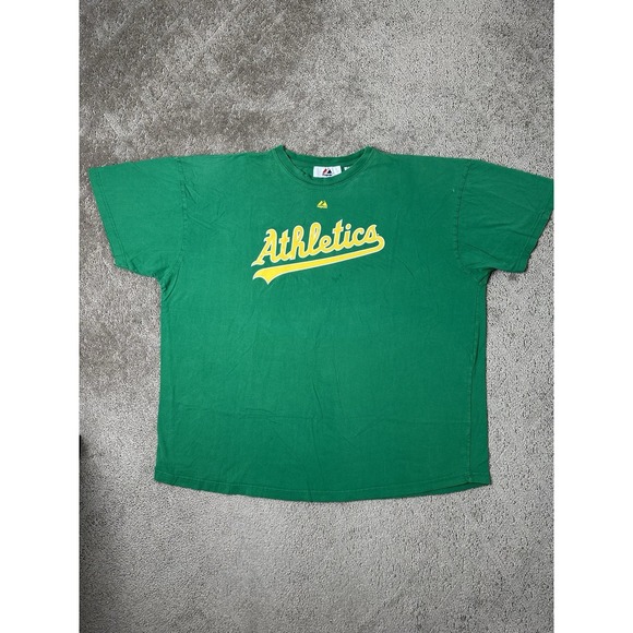 Vintage Mens Tshirt NFL Oakland Athletics A's Majestic Green Streetwear Size 4XL - Picture 1 of 7